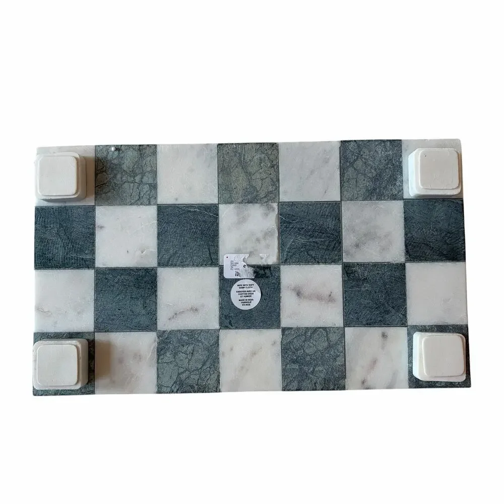 Handcrafted in India marble checkered